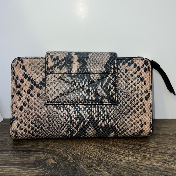 All Saints Daubeney Leather Embossed Wallet in Snake - Picture 2 of 7